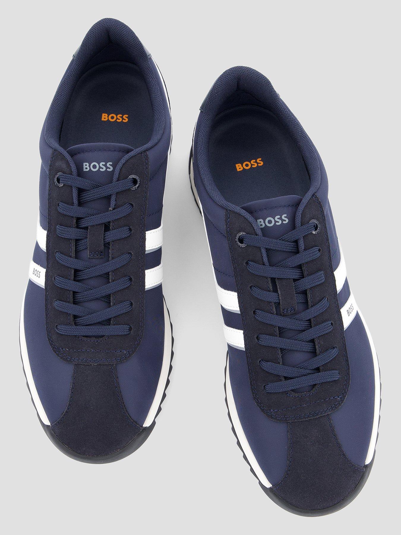 BOSS Orange Zayn Nylon Mix Low Profile Trainers - Navy | Very