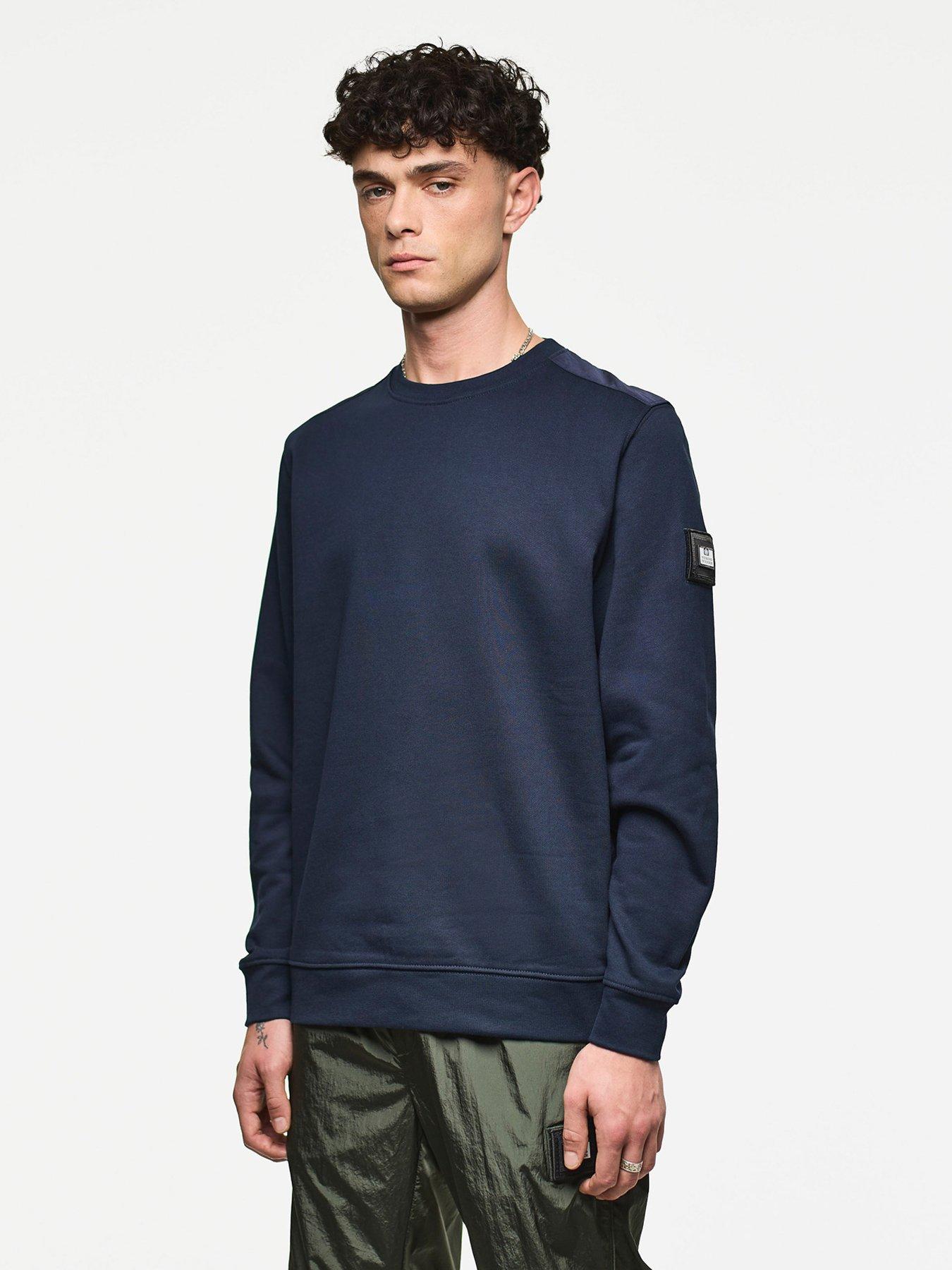 Weekend Offender Nylon Ripstop Overlay Sweatshirt - Navy