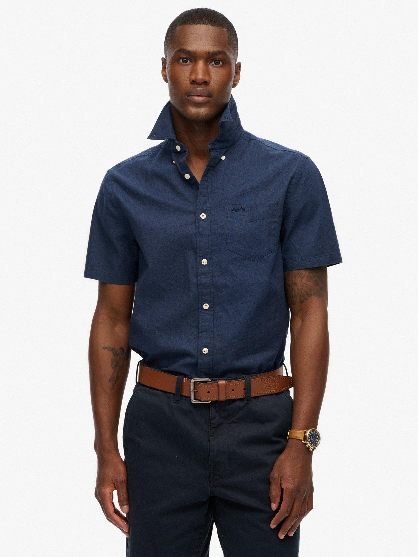 undefined Superdry City Essential Linen Blend Short Sleeve Shirt