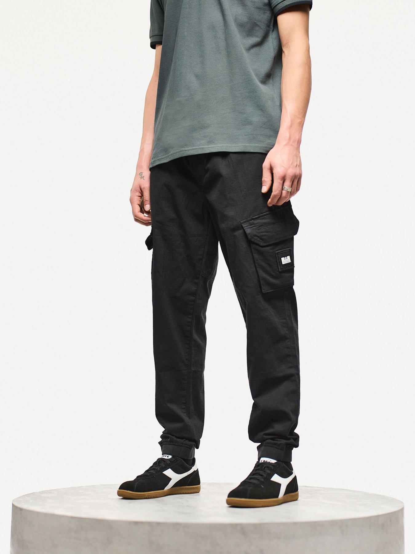 Weekend Offender Pianemo Cuffed Cargo Trousers - Black