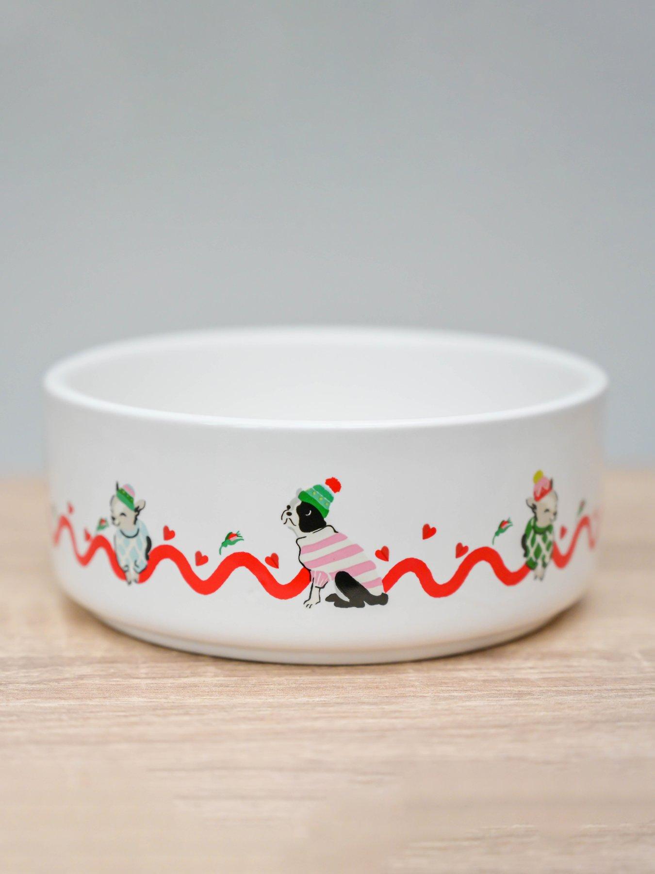 Cath Kidston Dogs & Roses Ceramic Pet Bowl - Small/Medium