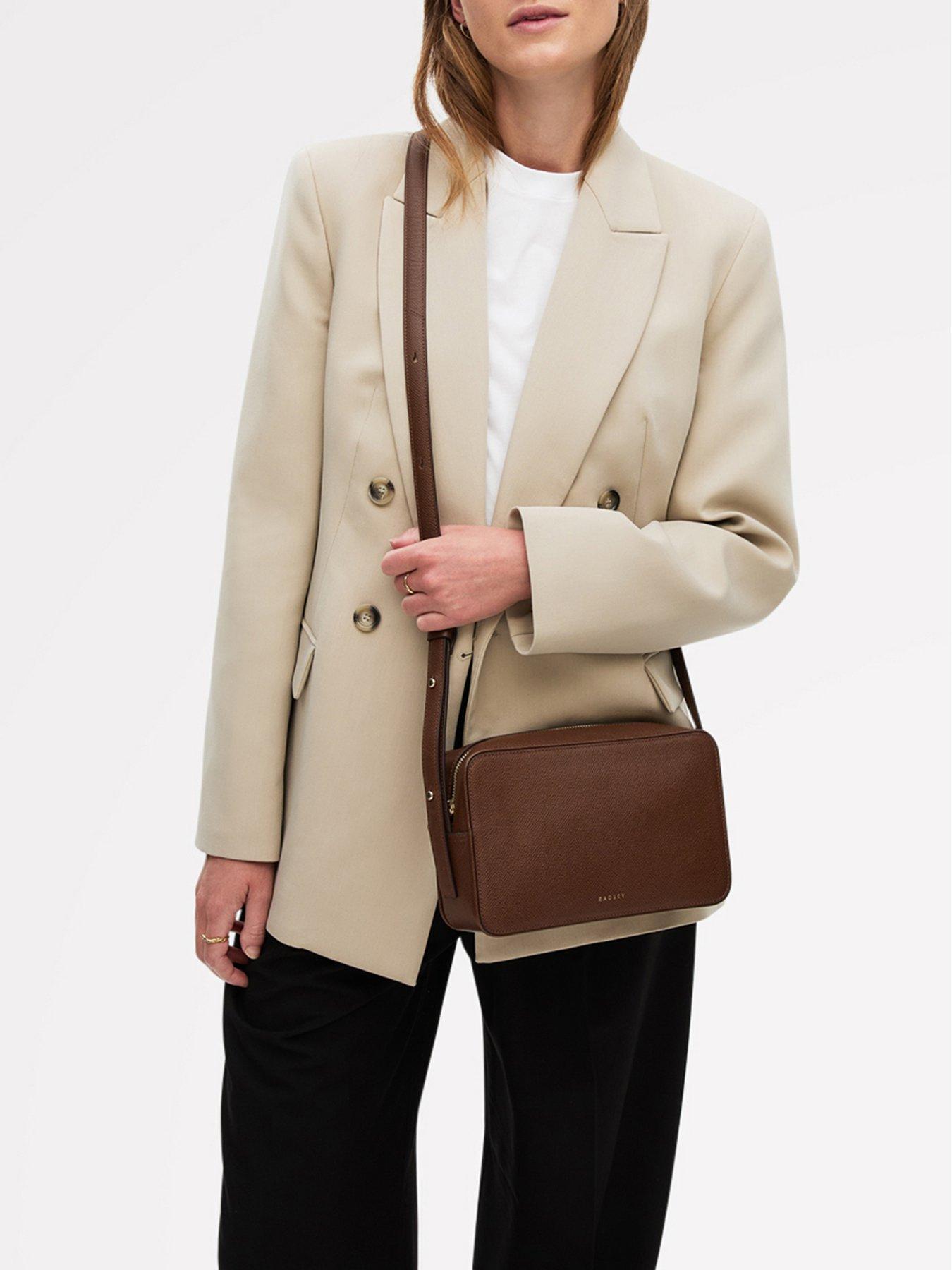 Radley Duchess Close Texture Small Ziptop Leather Crossbody Bag - Brown