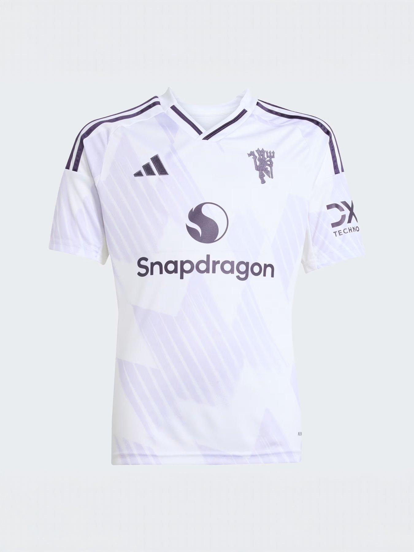 adidas Personalised Manchester United Junior 25/26 Away Stadium Replica Shirt - White