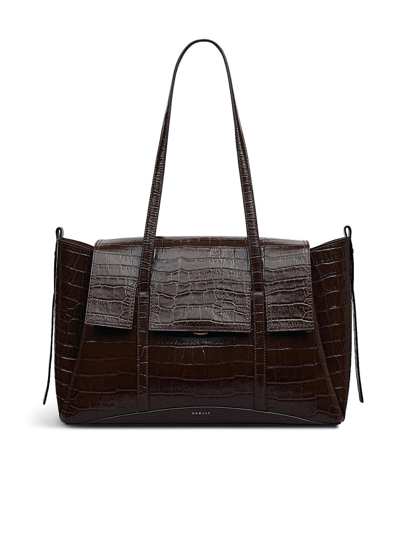 undefined The Chancery - Faux Croc Large Flapover Shoulder