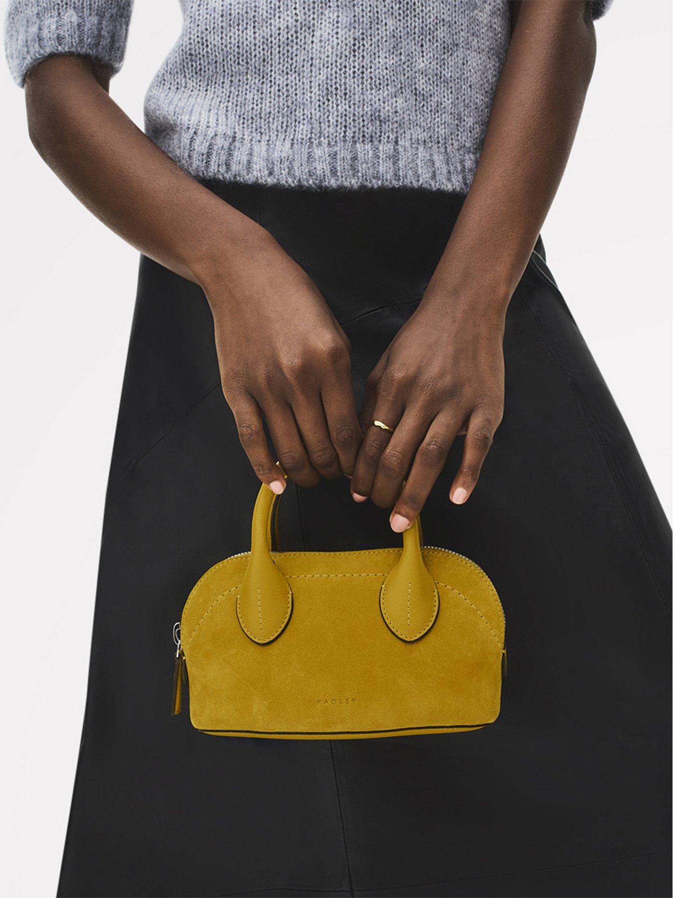 Radley The Muriel Suede Micro Ziptop Grab Bag - Ochre