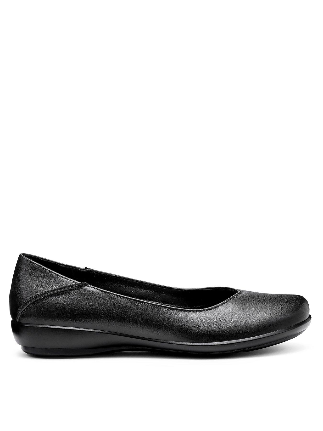 undefined Birdie Wide Fit Leather Ballerina Shoe - Black
