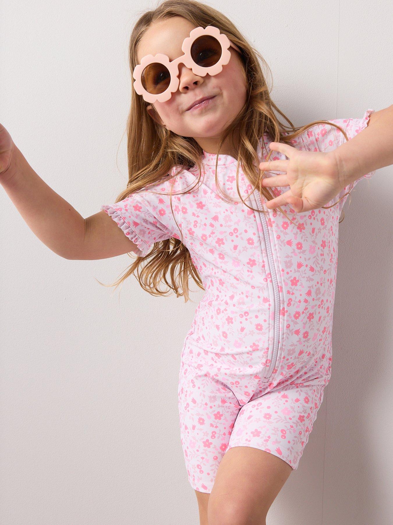 The Very Collection Toddler Sun Safe Floral Print Swimsuit - Multi