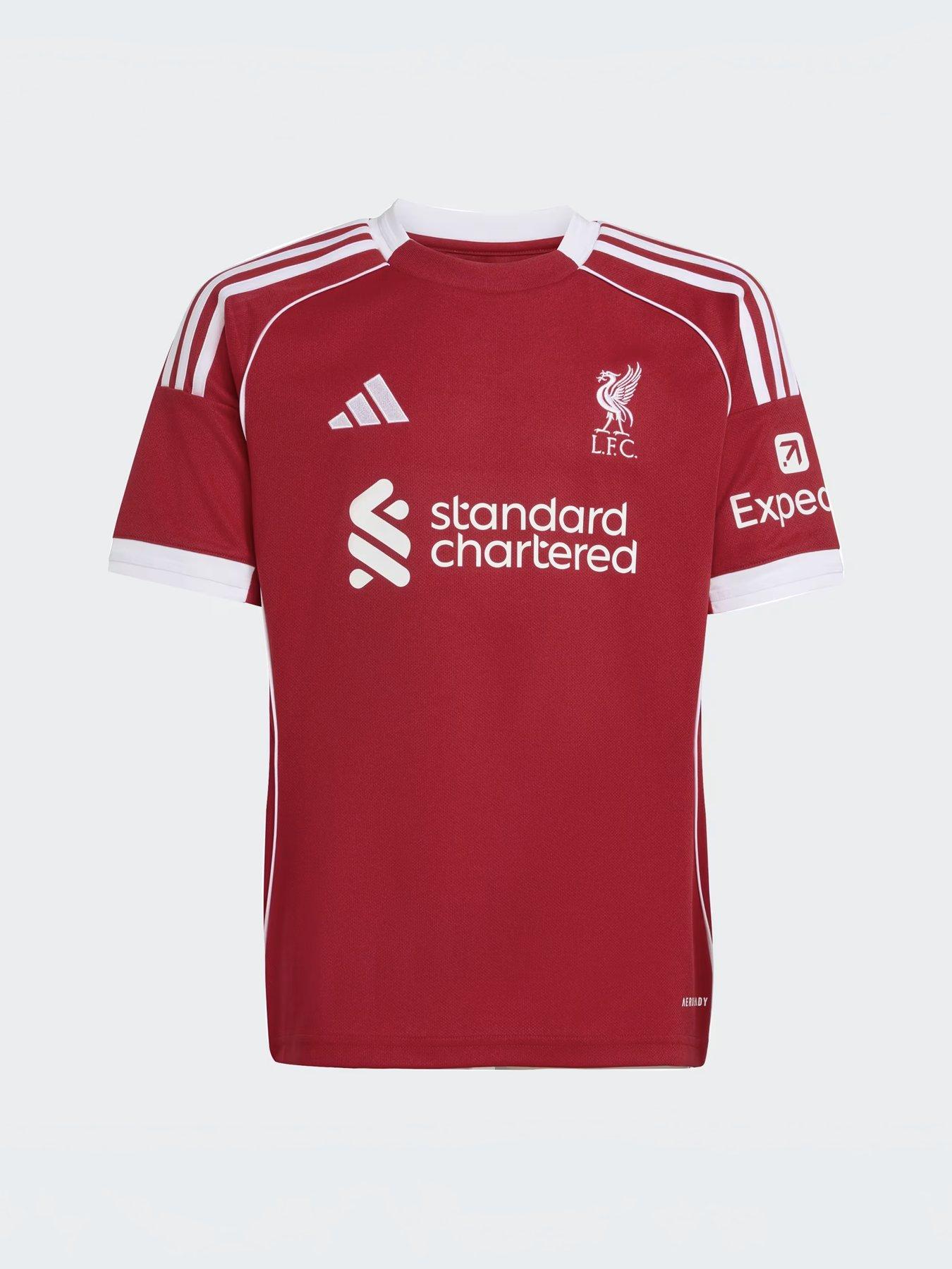 Image 1 of 6 of adidas Personalised Liverpool Junior 25/26 Home Stadium Replica Shirt - Red
