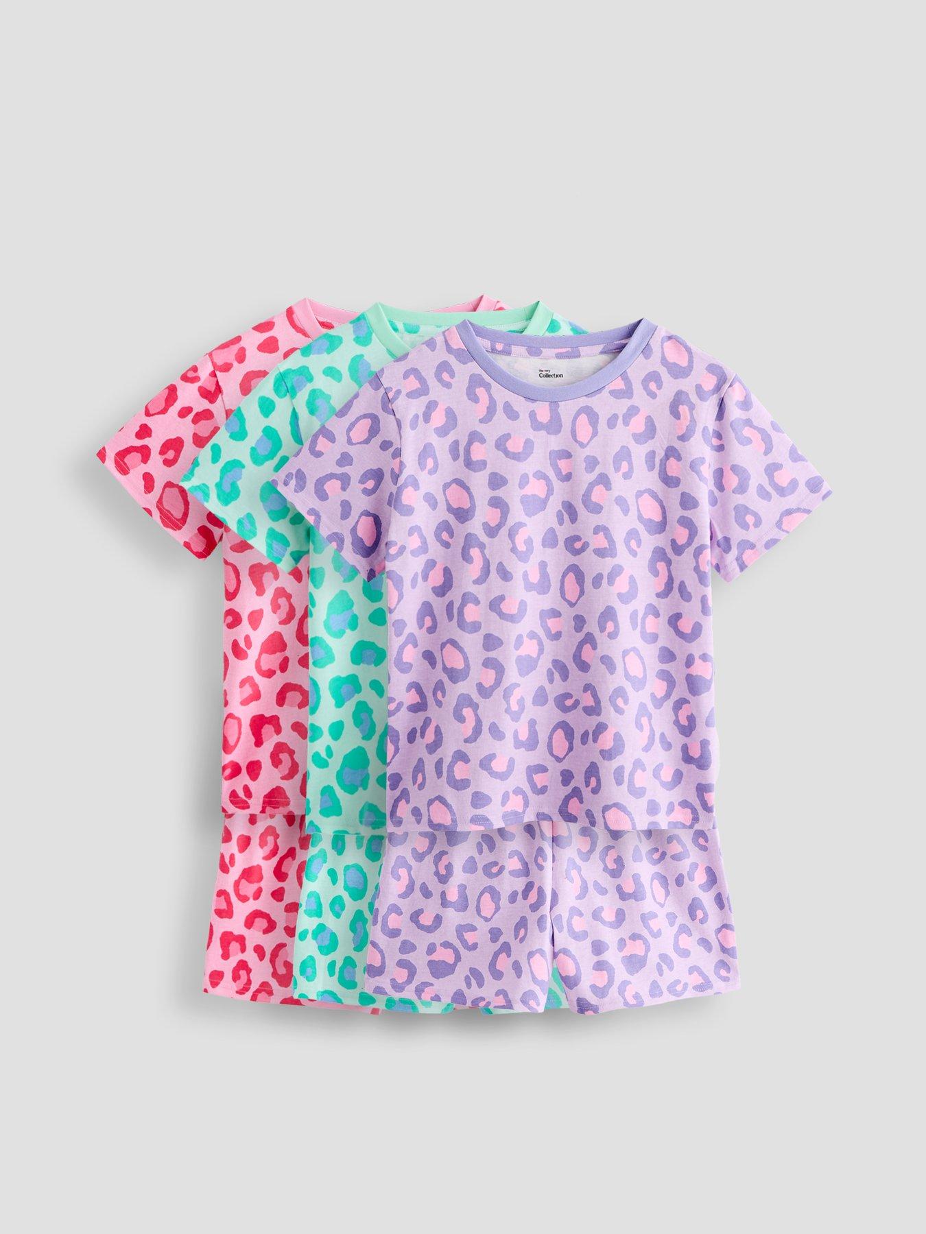 The Very Collection Girls 3-Pack Animal Print Short Pyjamas - Multi
