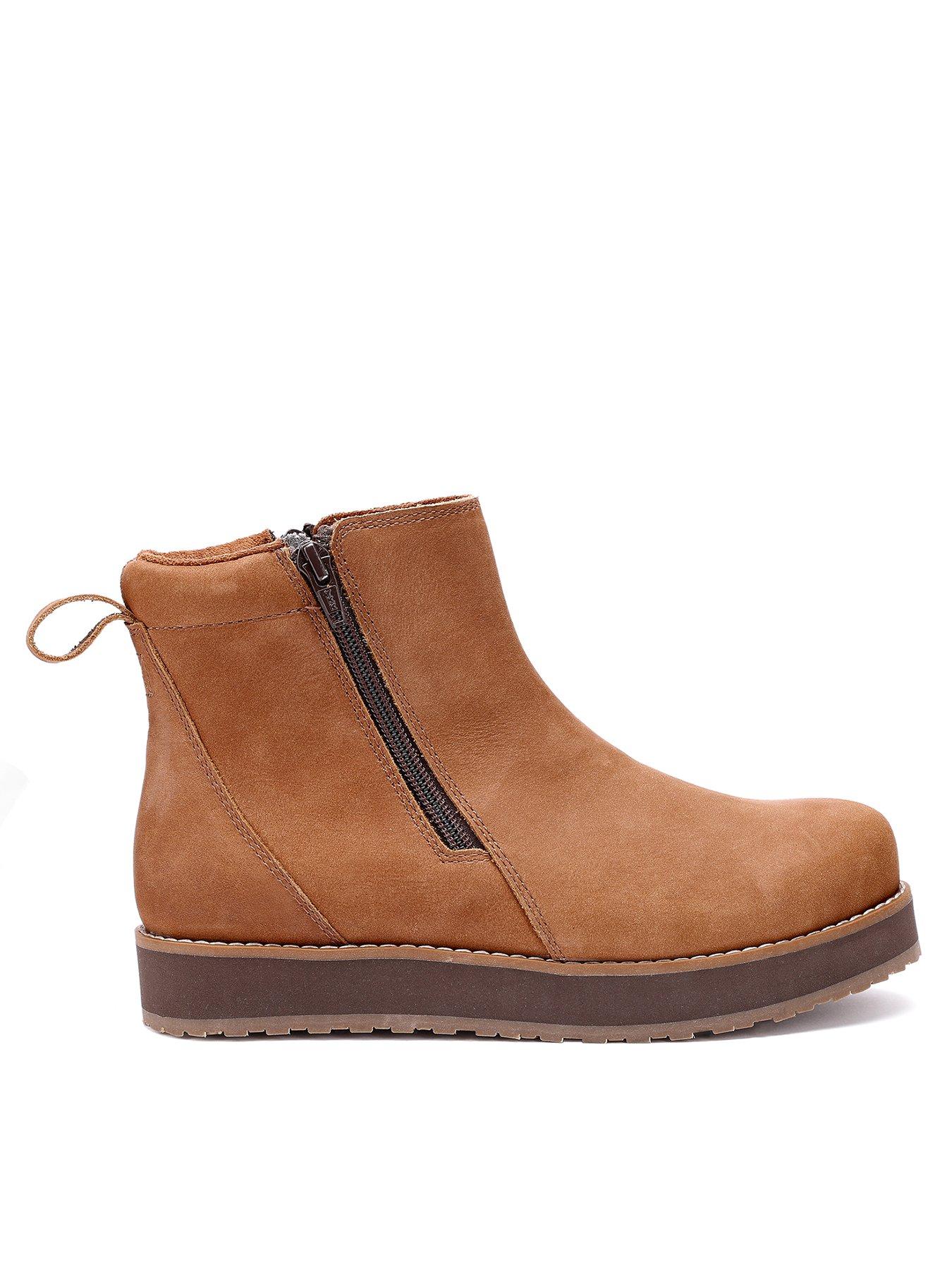 Hotter Carina Flatform Ankle Boot - Tan