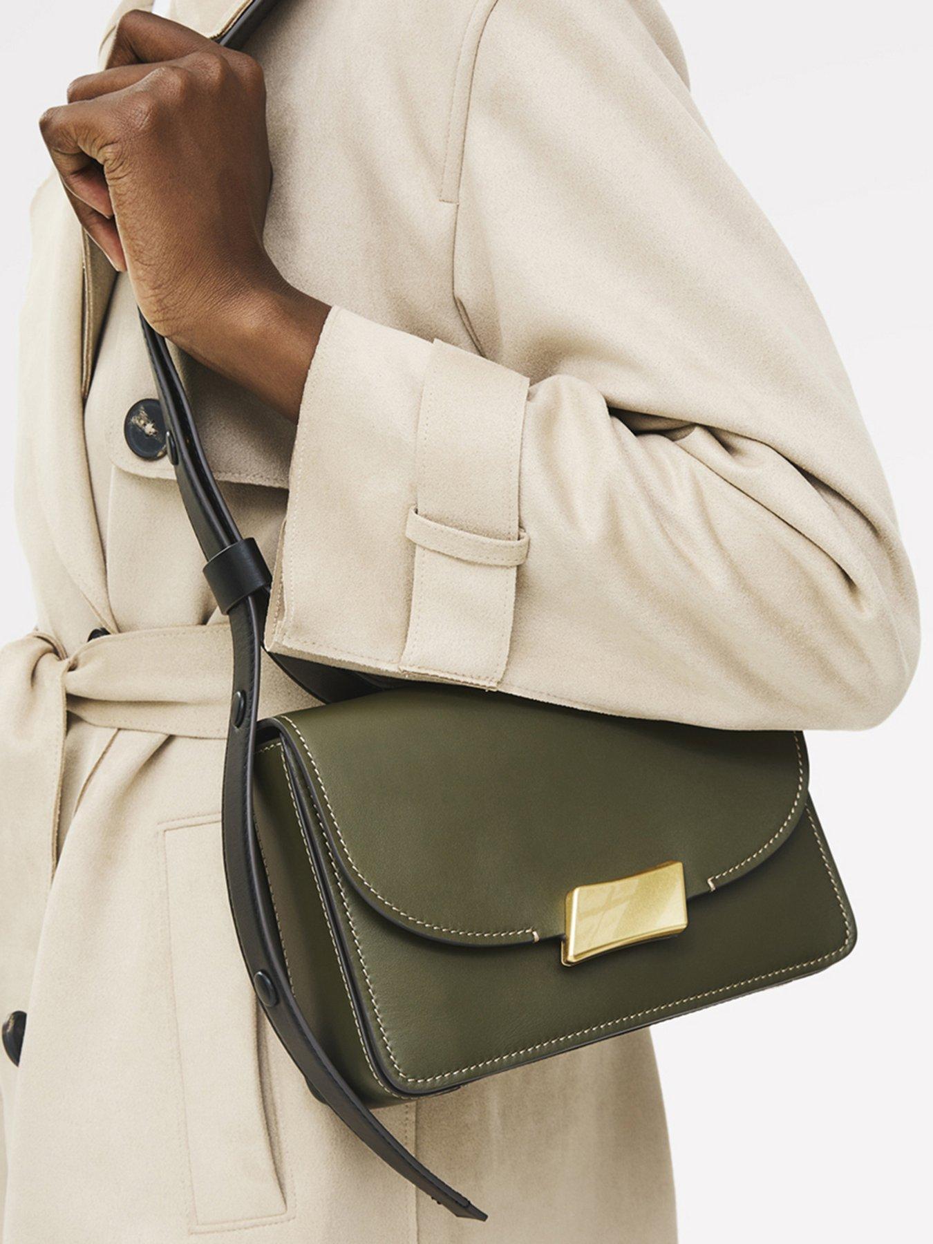Radley The Belsize Leather Flapover Shoulder Bag - Khaki