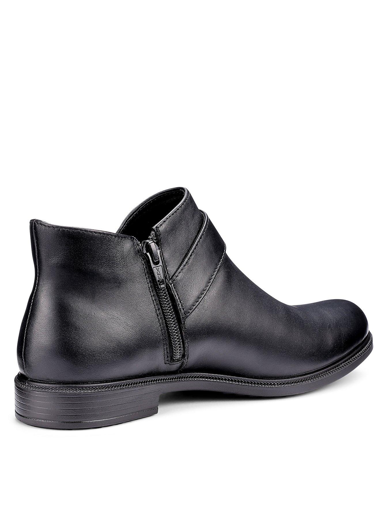 Hotter Linton Wide Fit Leather Ankle Boot Black Very