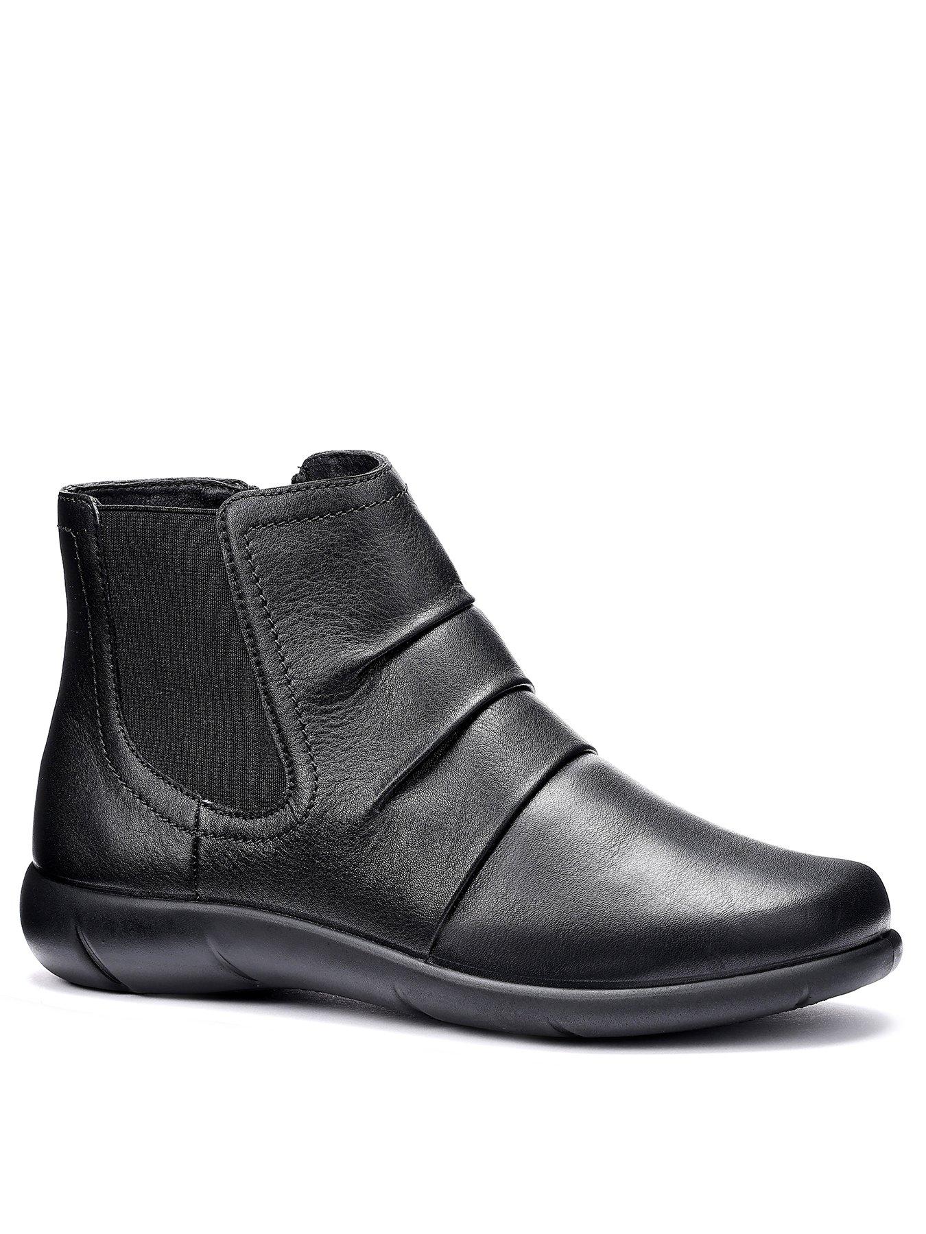 Hotter Astley Wide Fit Leather Boot Black Very
