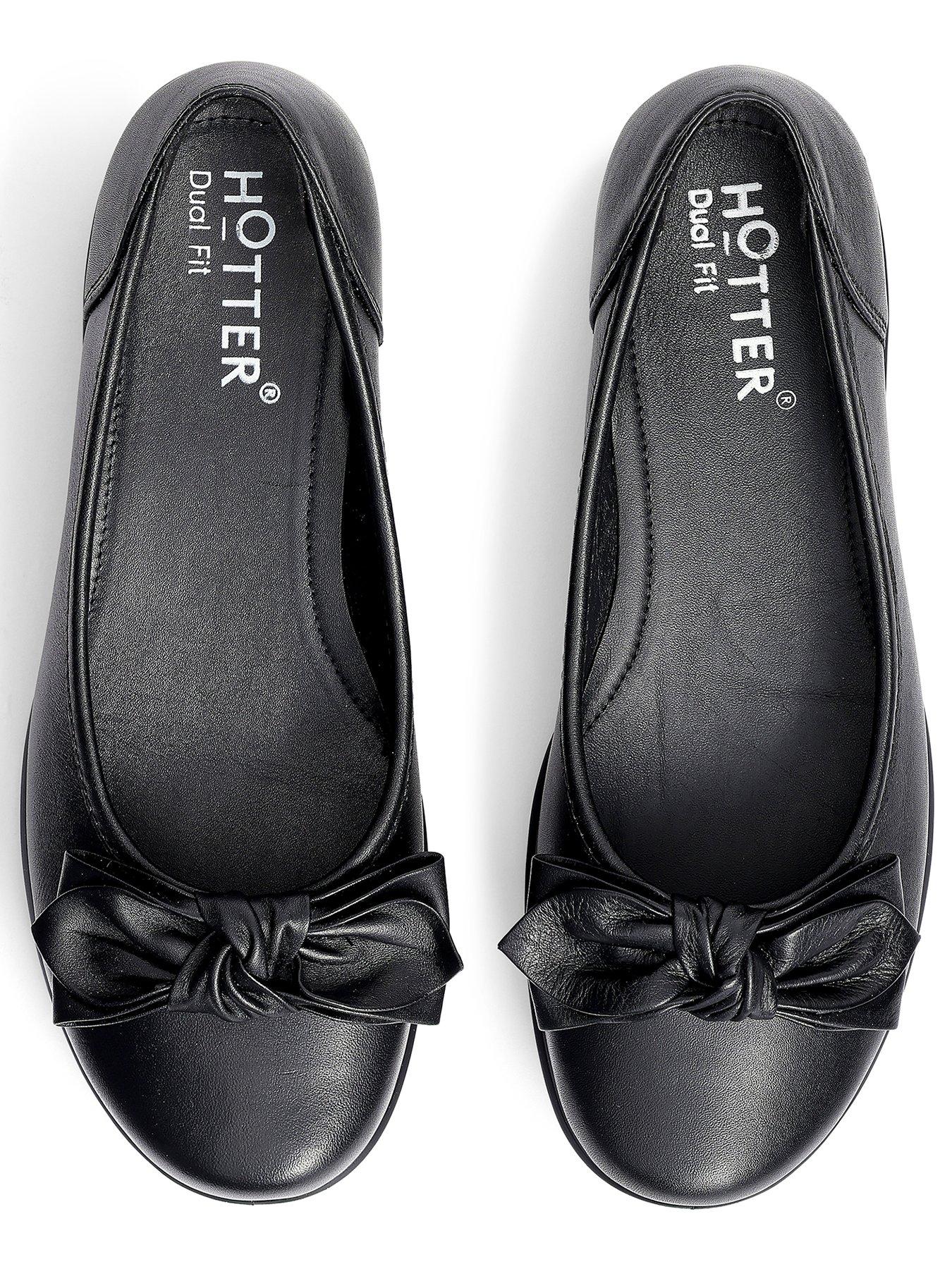 Image 4 of 5 of Hotter Jewel Leather Ballerina Shoe - Black