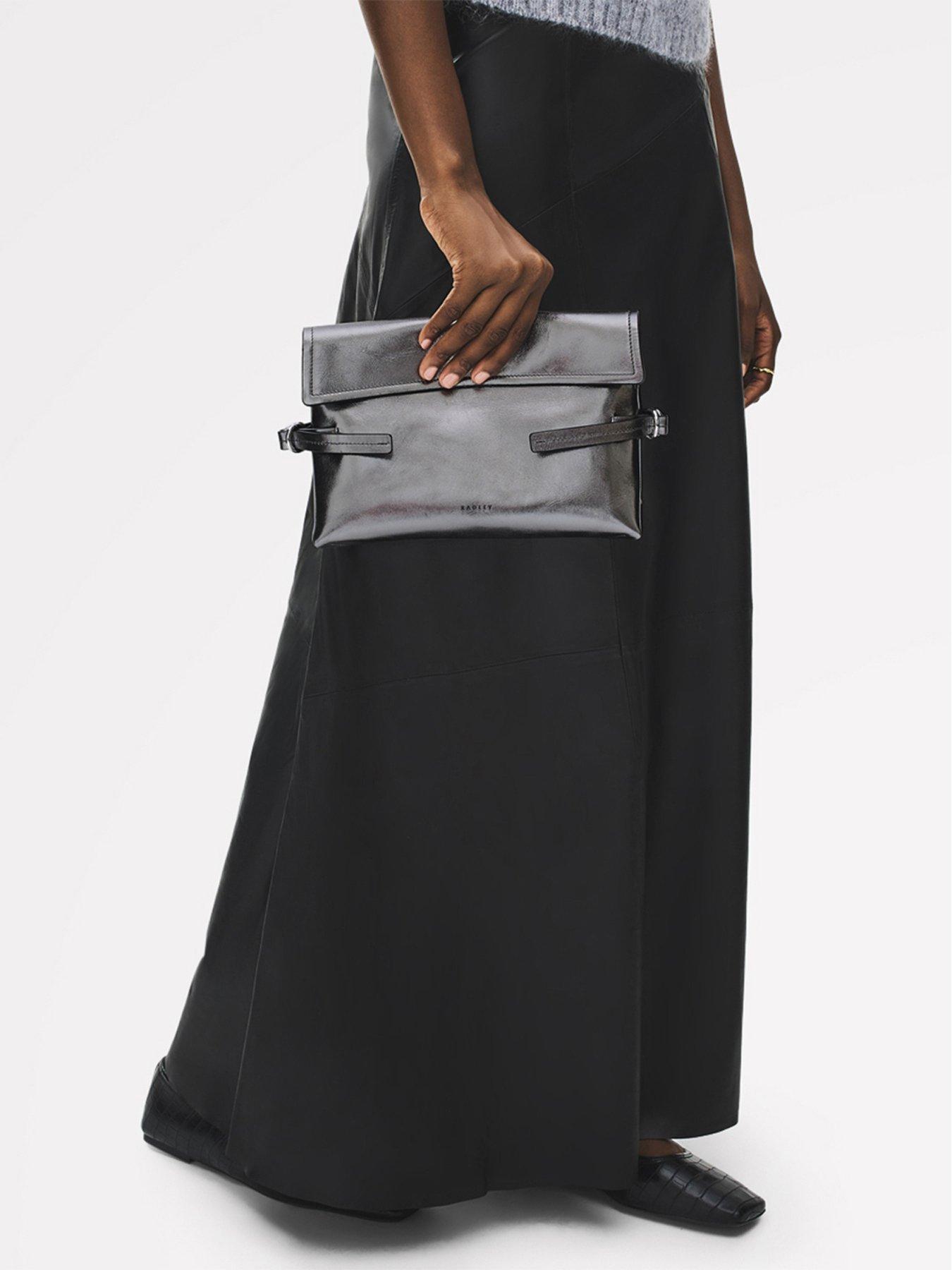 Image 1 of 7 of Radley Fleet Street Metallic Medium Flapover Clutch