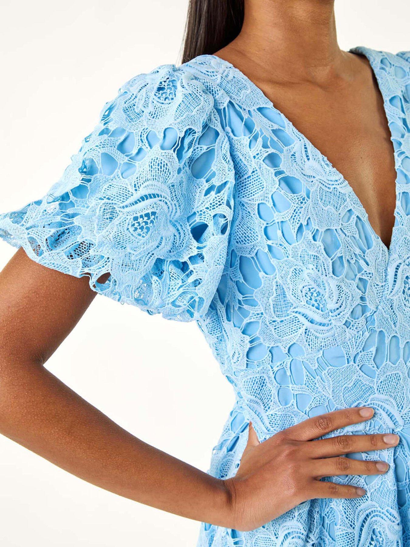 chinese dress ladies Daily Reminder Navy Blue Crochet Dress – Shop the Mint main image 0
