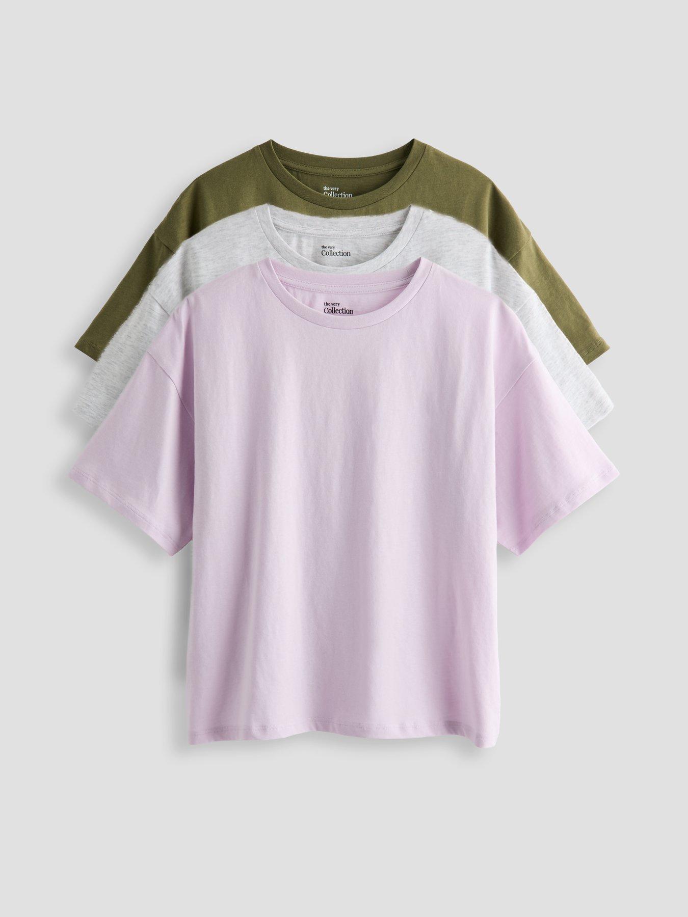 The Very Collection Girls 3 Pack Short Sleeve T-Shirts - Multi
