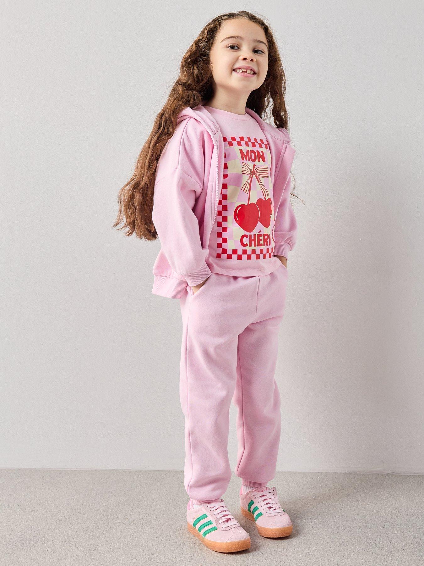 Image 3 of 7 of The Very Collection Girls Cherry Bow Graphic T-Shirt - Pink