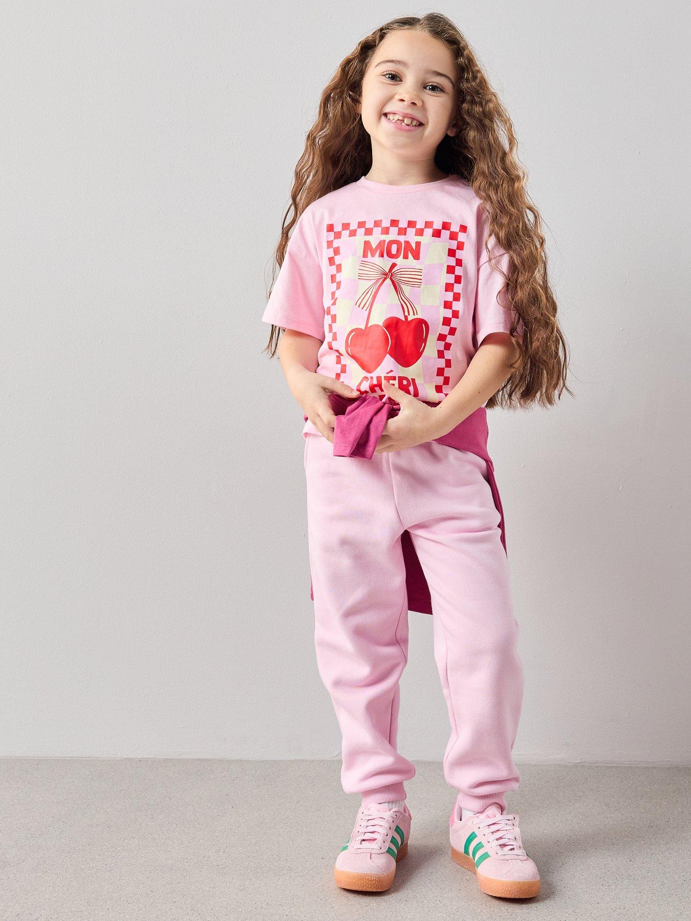 Image 5 of 7 of The Very Collection Girls Cherry Bow Graphic T-Shirt - Pink