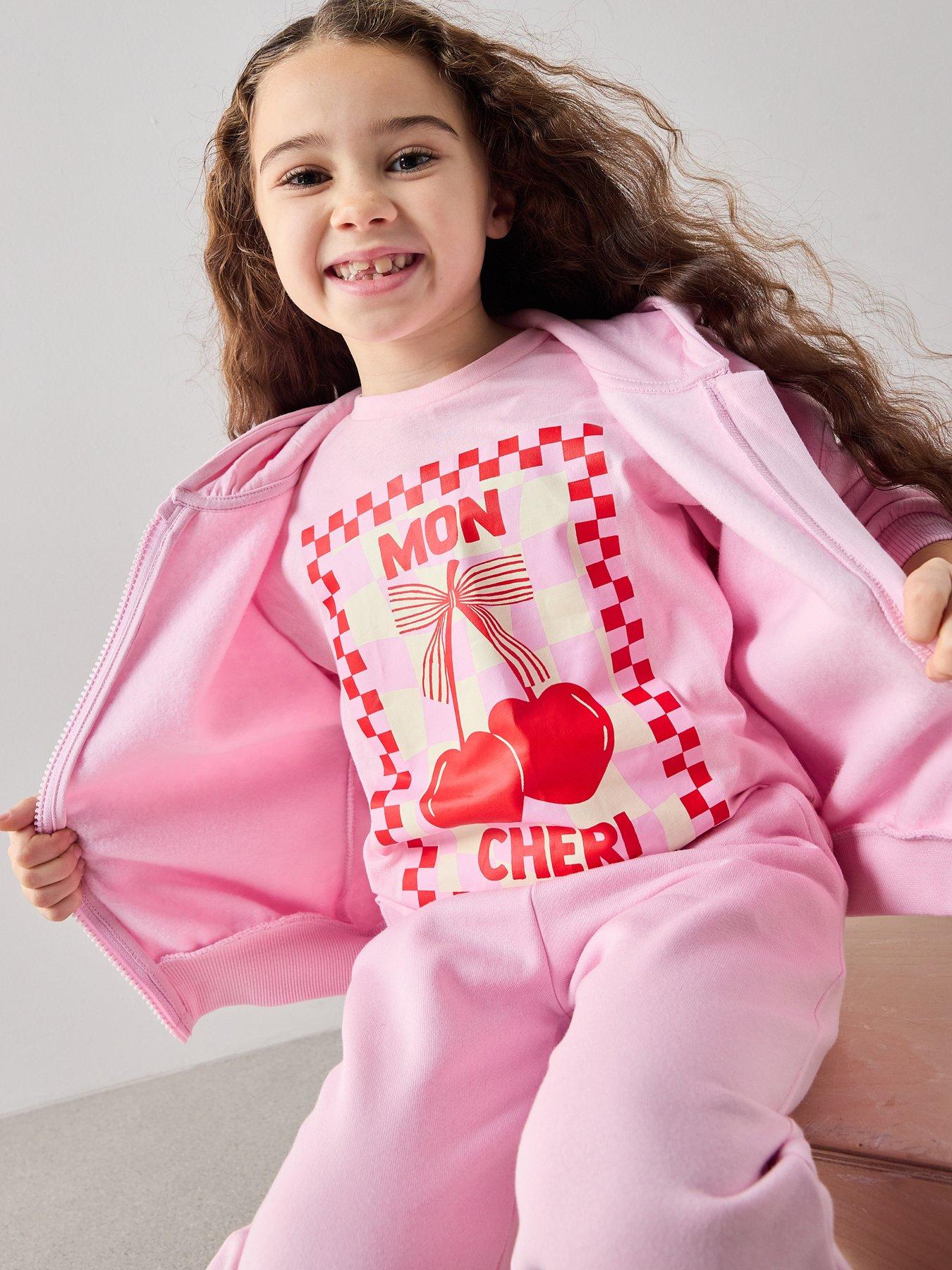Image 6 of 7 of The Very Collection Girls Cherry Bow Graphic T-Shirt - Pink