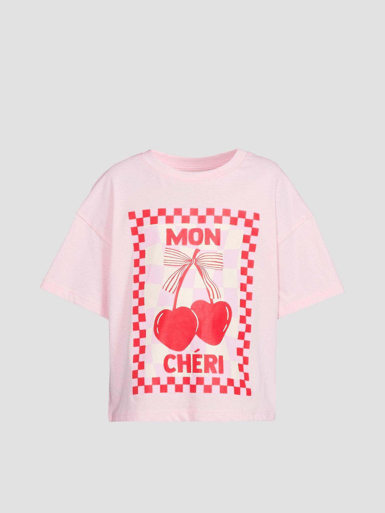 Image 7 of 7 of The Very Collection Girls Cherry Bow Graphic T-Shirt - Pink