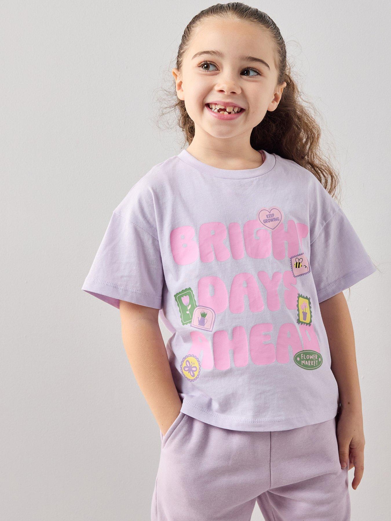 The Very Collection Girls Slogan Tshirt - Lilac - Purple