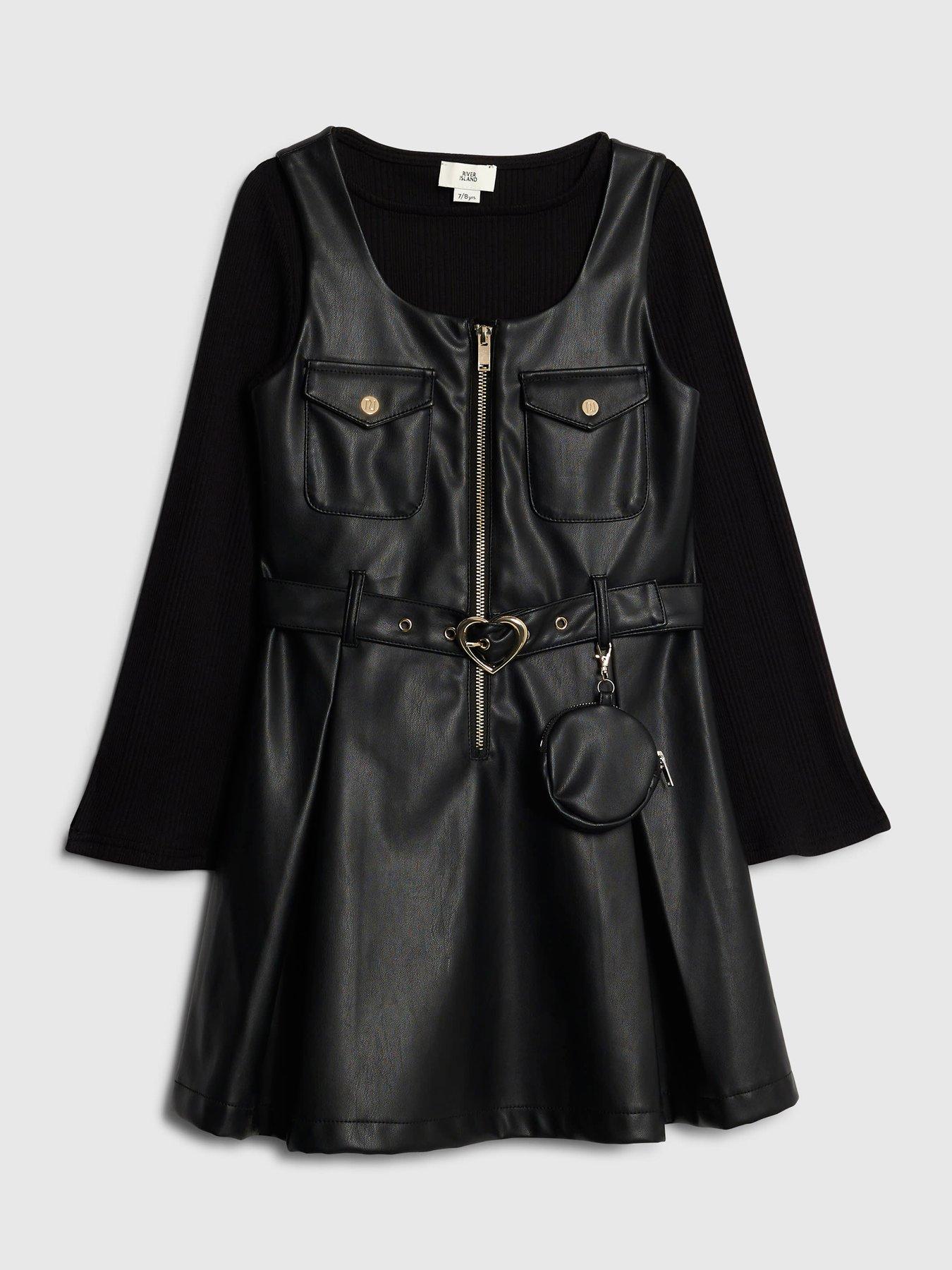 Leather Pinafore Skater Pinafore Dress Faux Leather Pinafore Dress   Becoming Carmen
