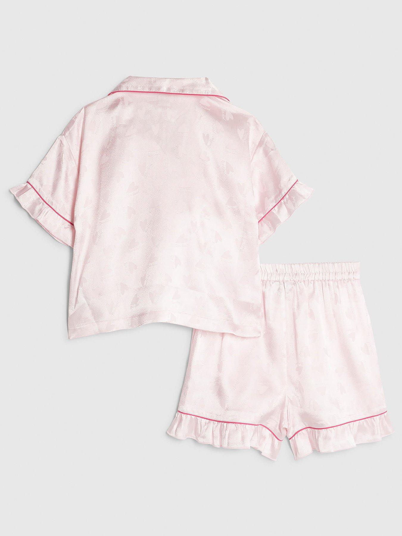 Image 2 of 5 of River Island Older Girls Satin Pyjama Short Set - Pink