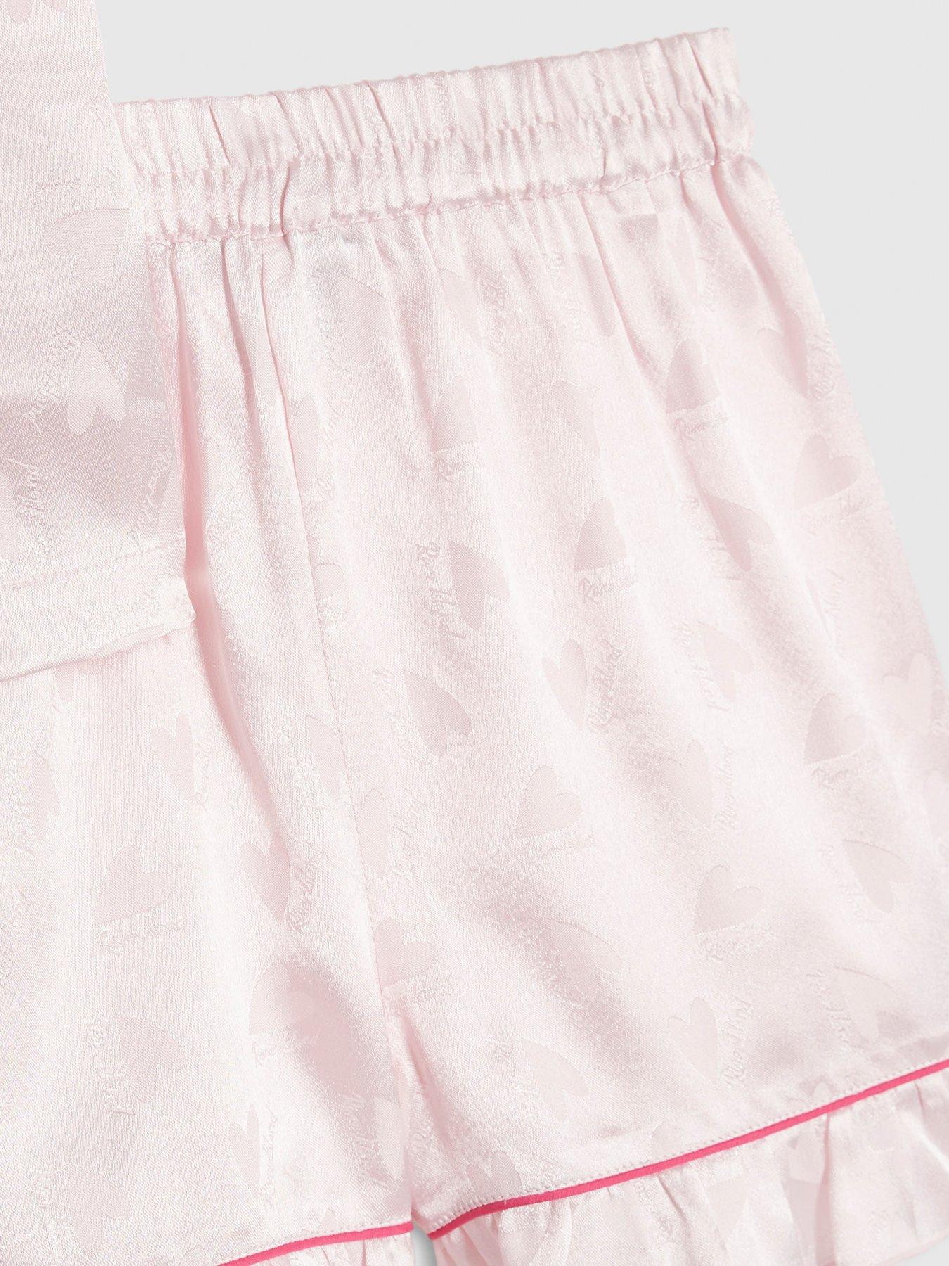 Image 4 of 5 of River Island Older Girls Satin Pyjama Short Set - Pink