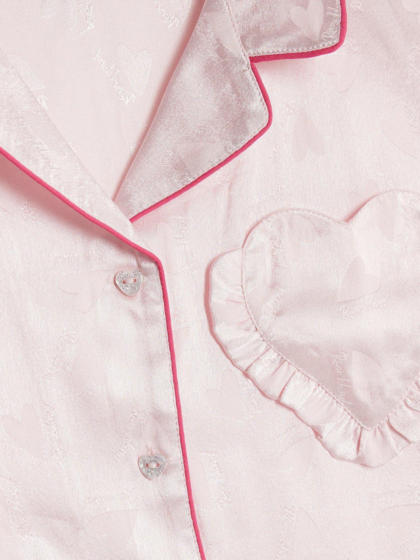 Image 5 of 5 of River Island Older Girls Satin Pyjama Short Set - Pink