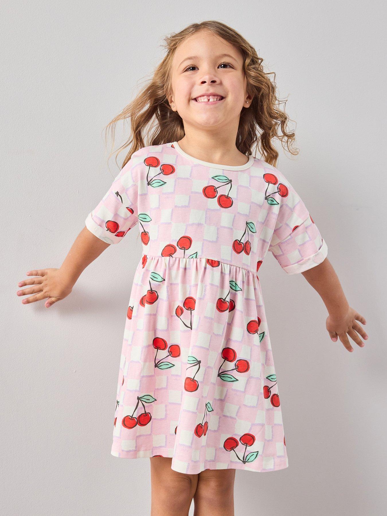 The Very Collection Girls Strawberry Print Jersey Dress - Print
