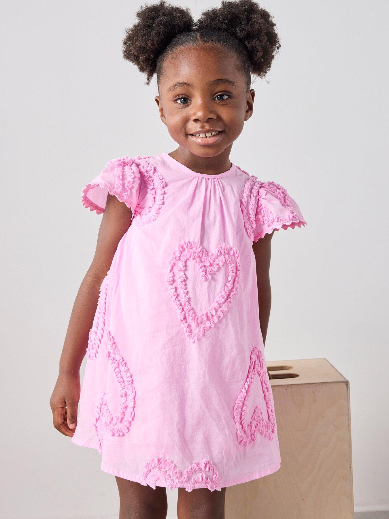 The Very Collection Girls Cotton Occasionwear Dress - Pink