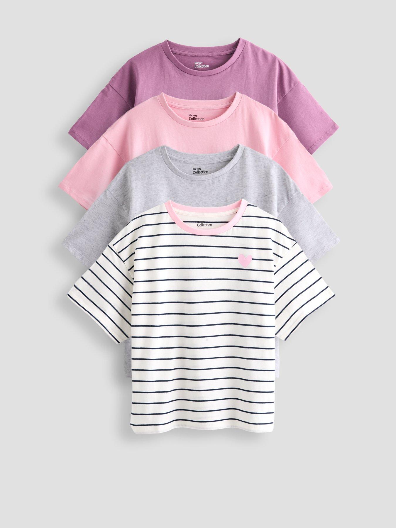 The Very Collection Girls 4 Pack Short Sleeve T-shirts - Multi