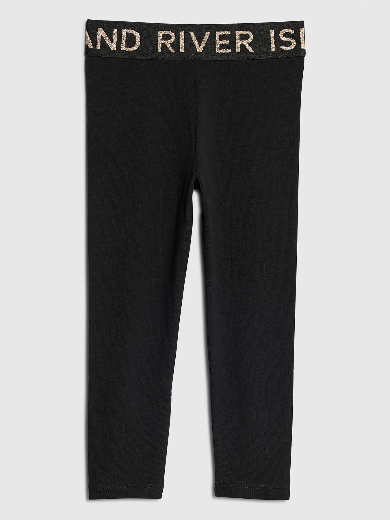 River Island Mini Girls Waistband Leggings - Black