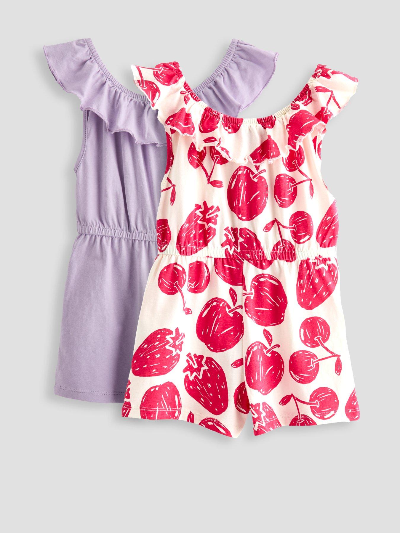 The Very Collection Girls 2 Pack Jersey Playsuits - Multi