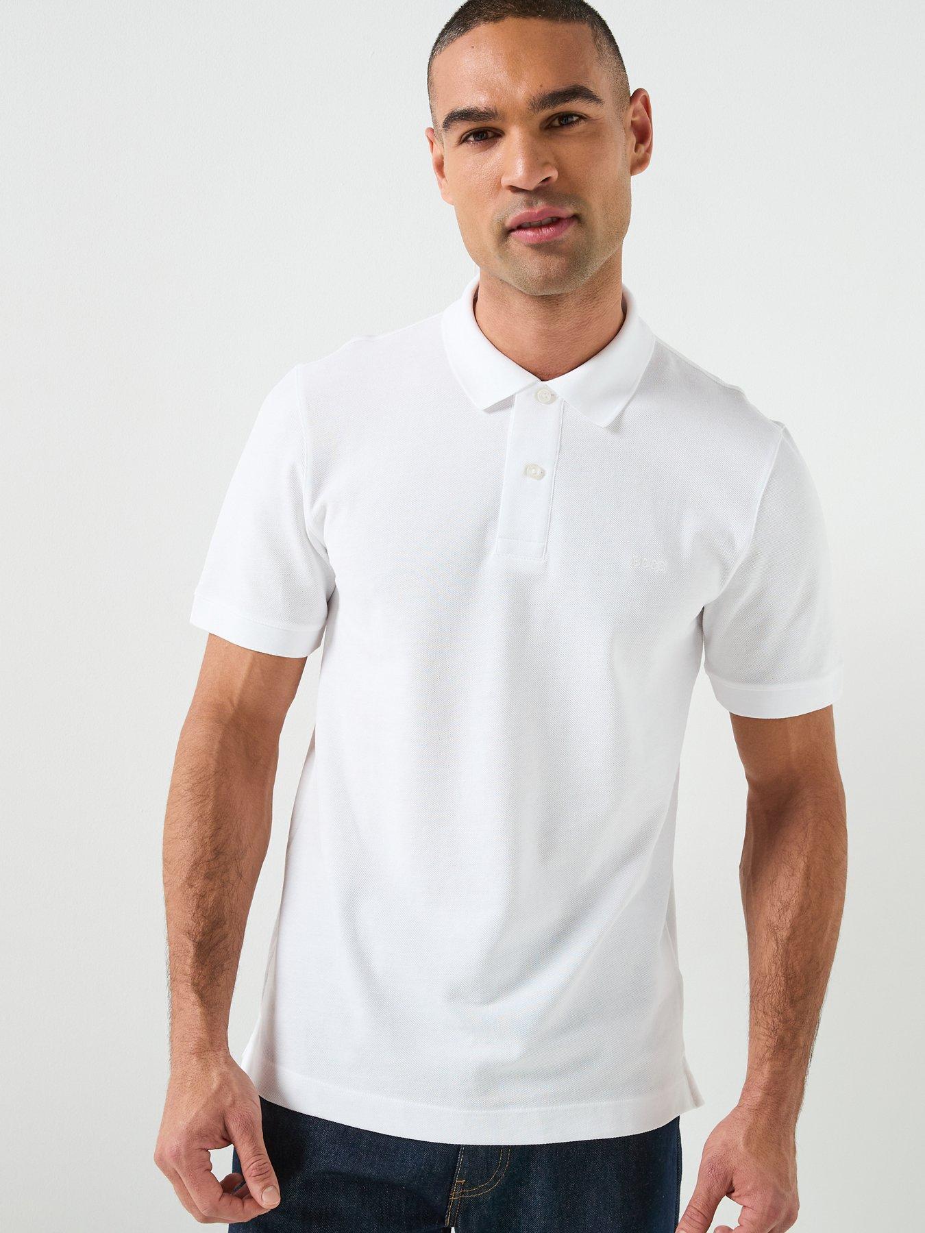 Image 1 of 4 of BOSS Pallas Short Sleeve Polo - White