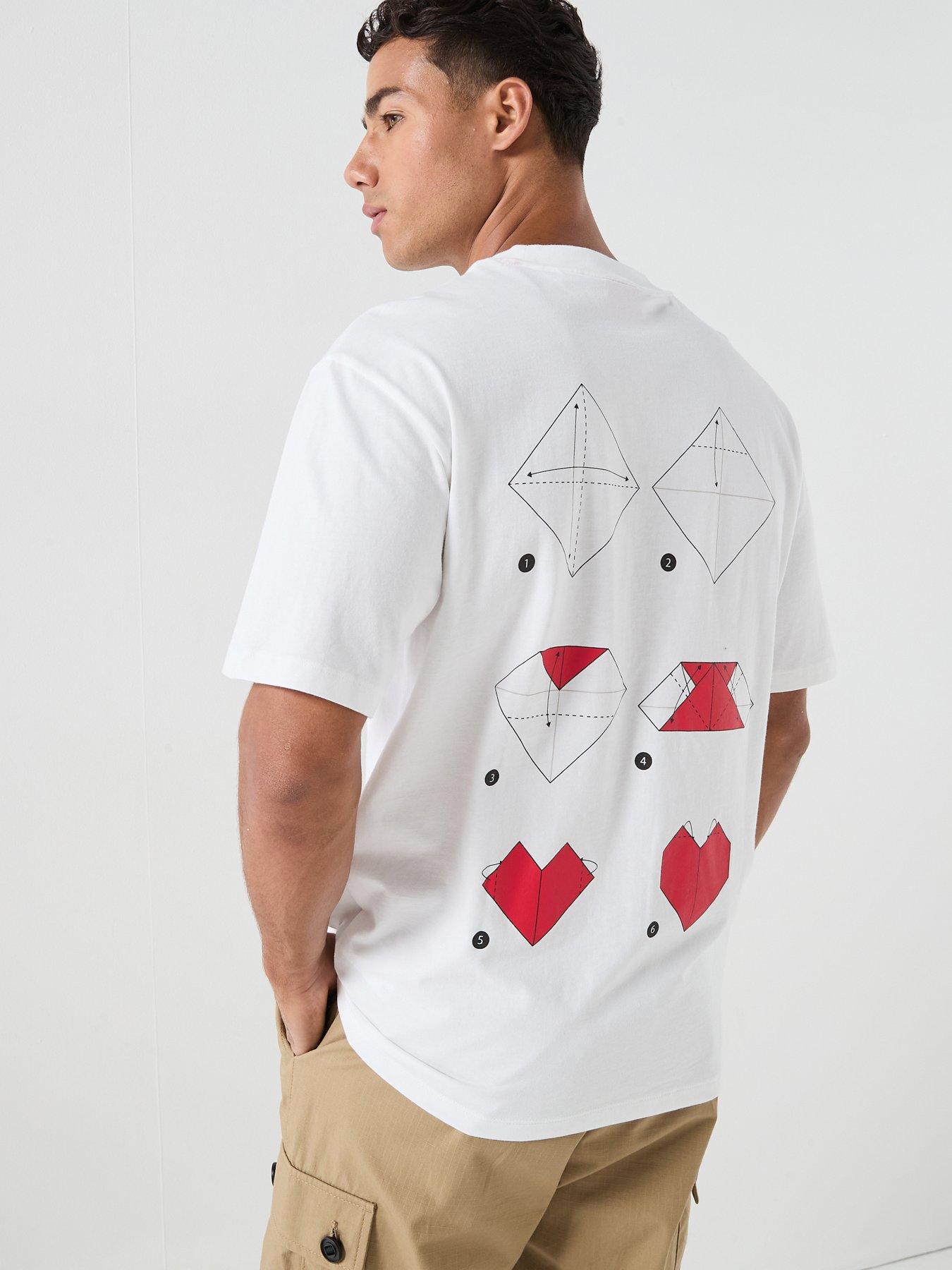 HUGO Dalentin Heart Logo Back Print T-Shirt - White