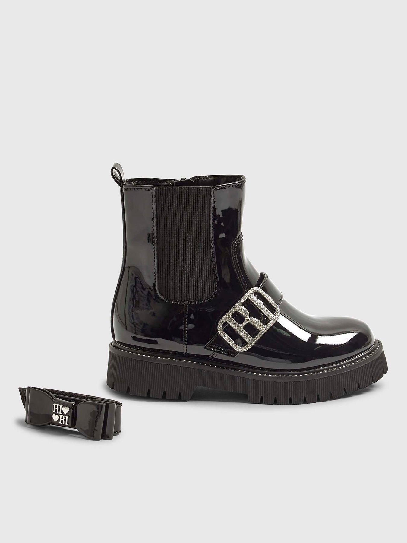 River Island Older Girls Changeable Strap Chelsea Boots - Black