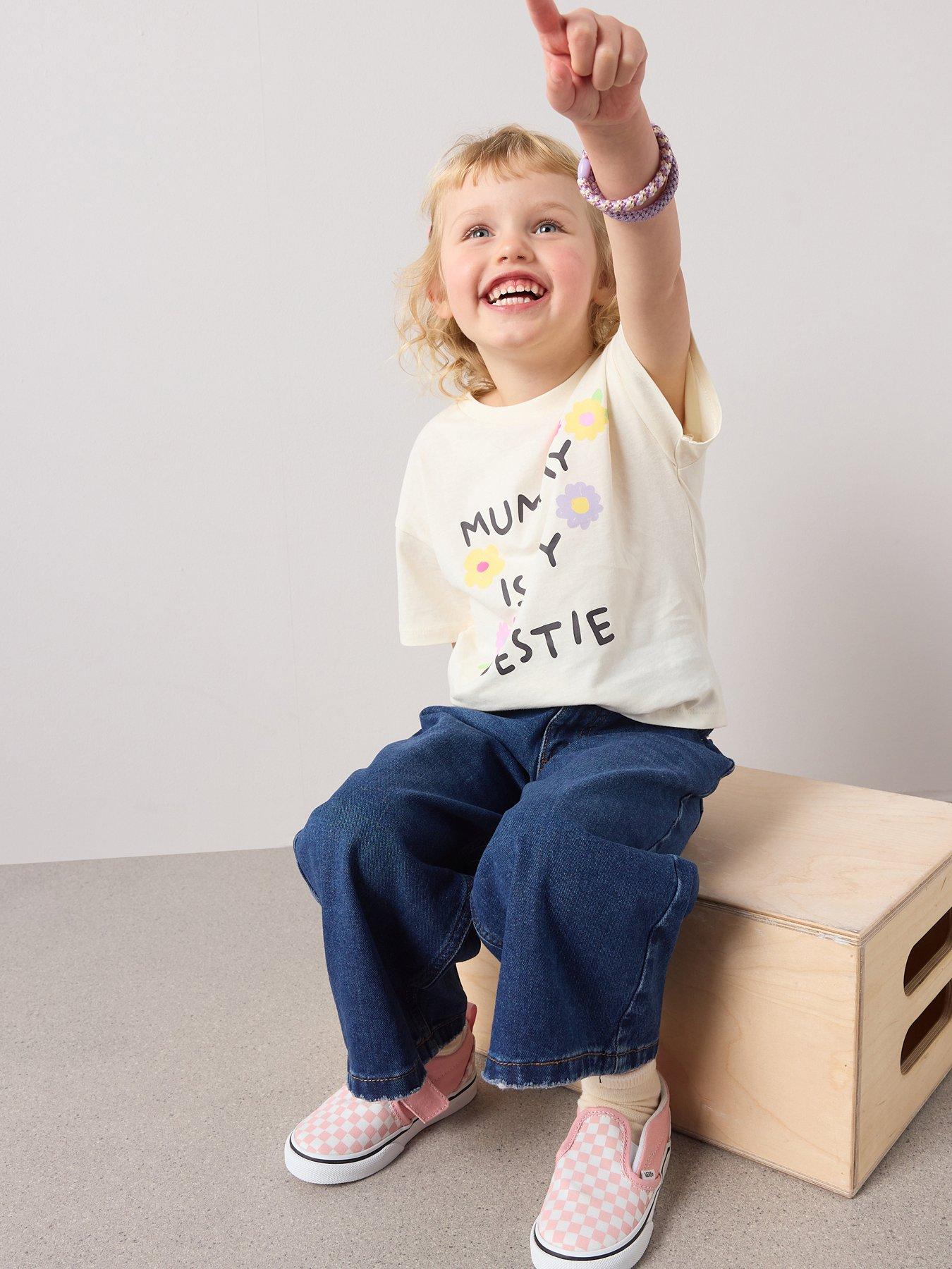 Image 5 of 7 of The Very Collection Girls Mummy Is My Bestie Slogan T-Shirt - Cream
