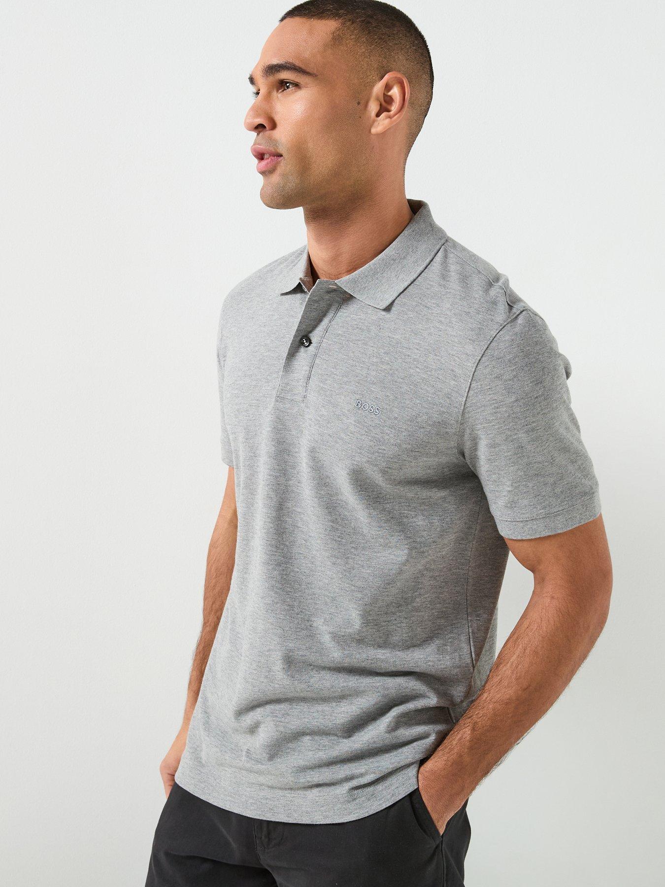 BOSS Pallas Short Sleeve Polo - Grey