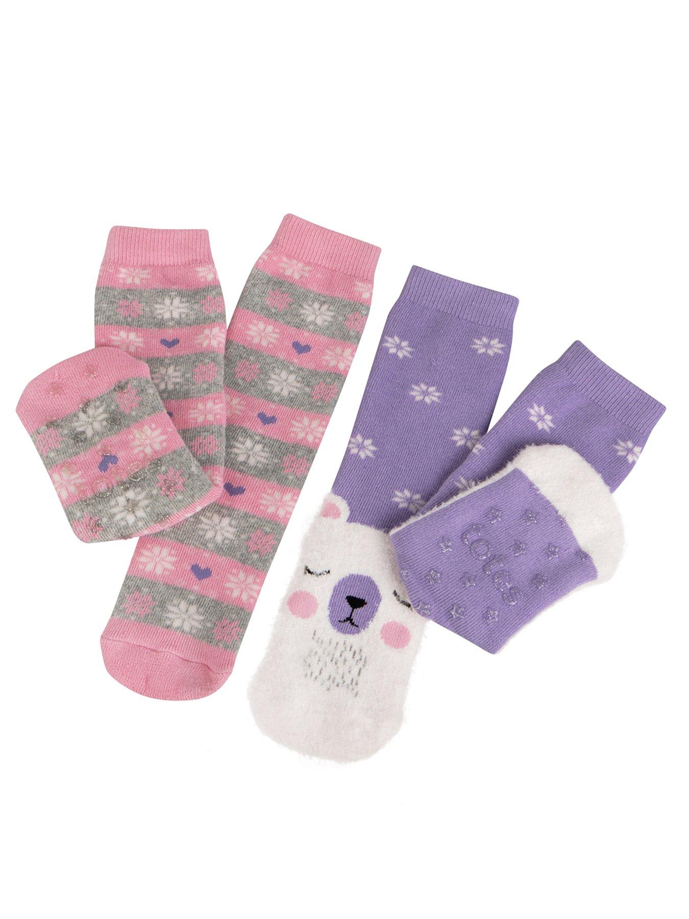 TOTES 2pp Original Slipper-sox, Multi, Size 3-4 Younger
