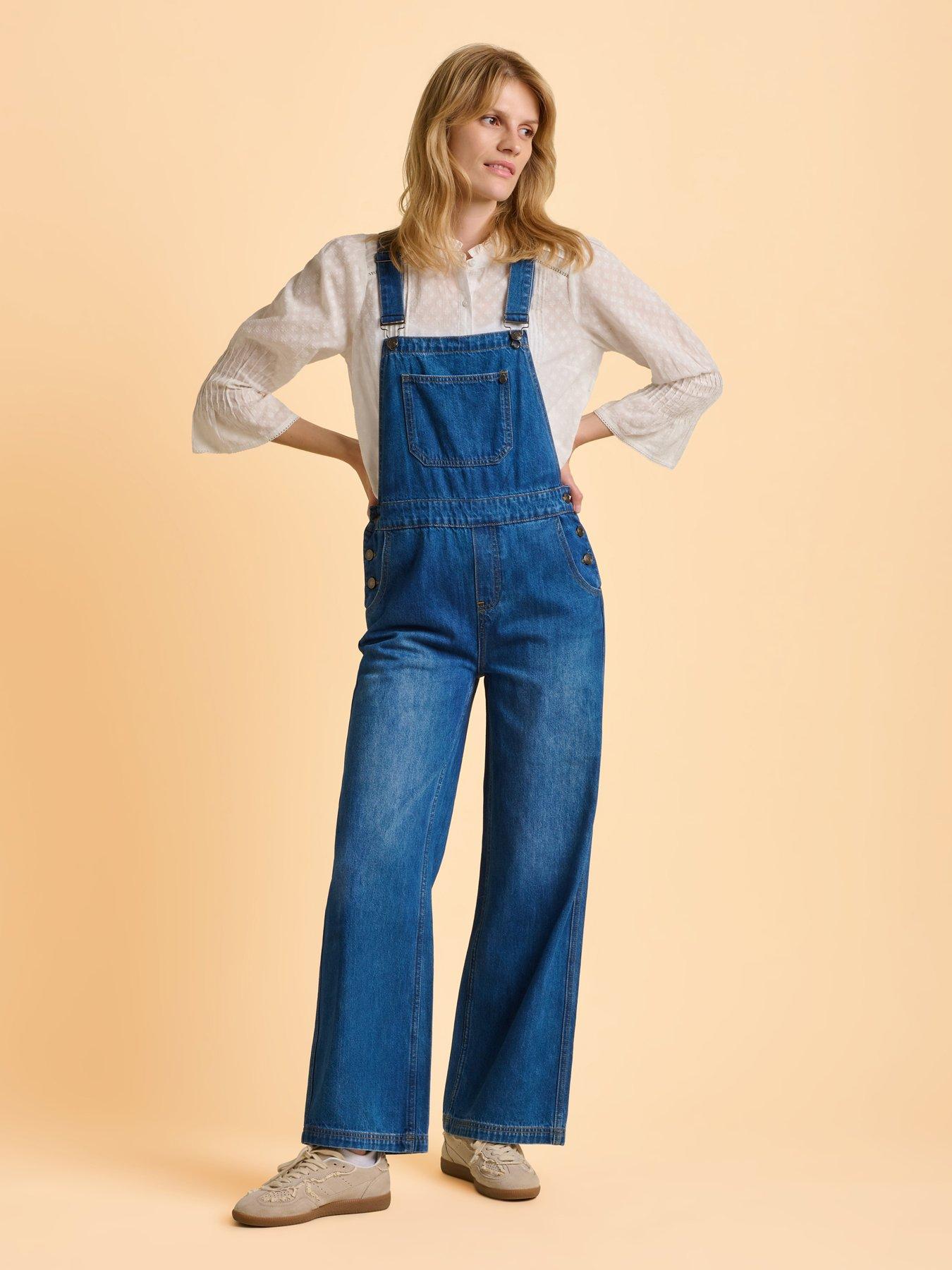 Image 2 of 6 of Brakeburn Leia Denim Dungarees - Navy