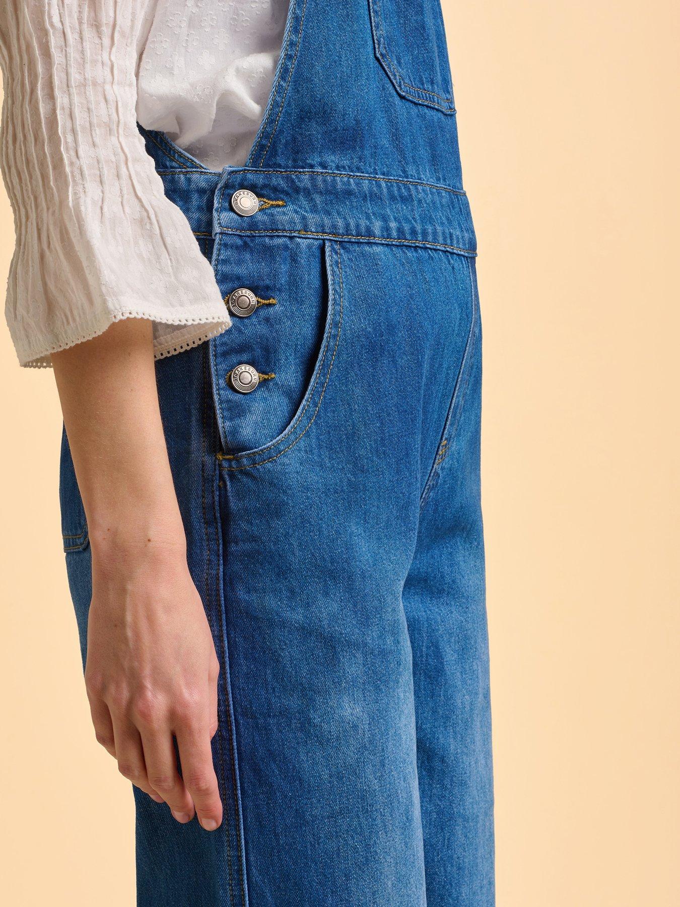 Image 6 of 6 of Brakeburn Leia Denim Dungarees - Navy