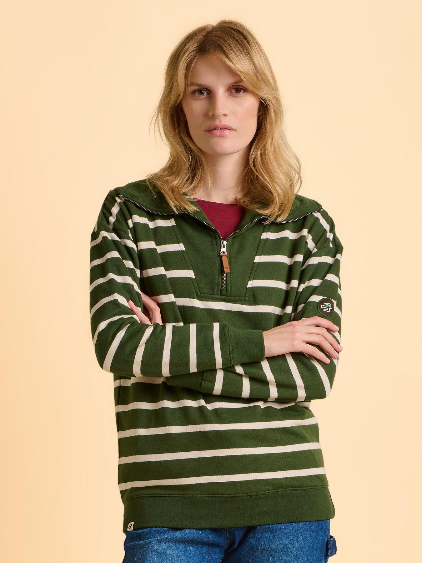 Brakeburn Charmouth Quarter Zip Sweatshirt - Green