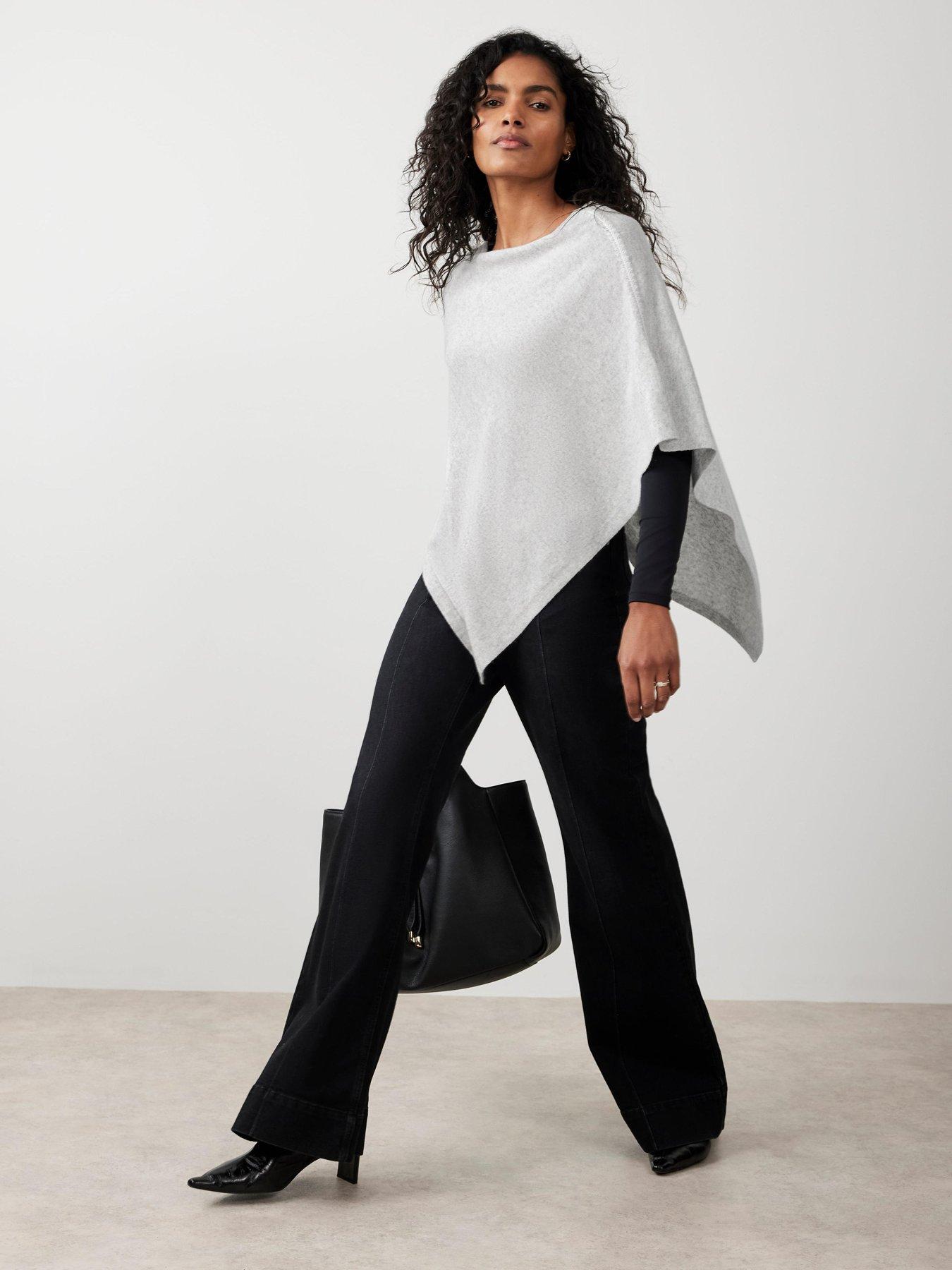 undefined Grey Whipstitch Poncho