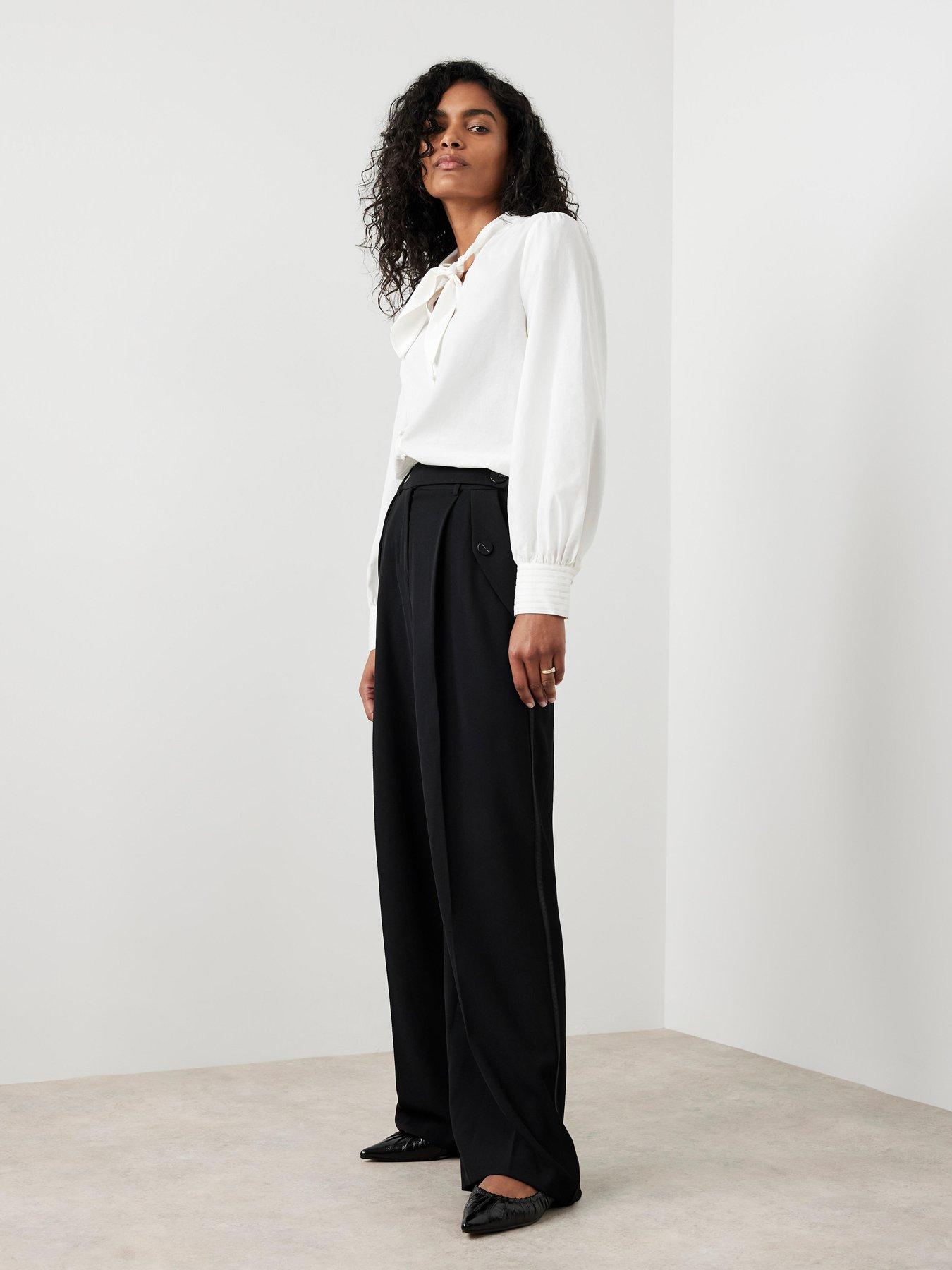 Mint Velvet: Wide Mensy Trouser - Black