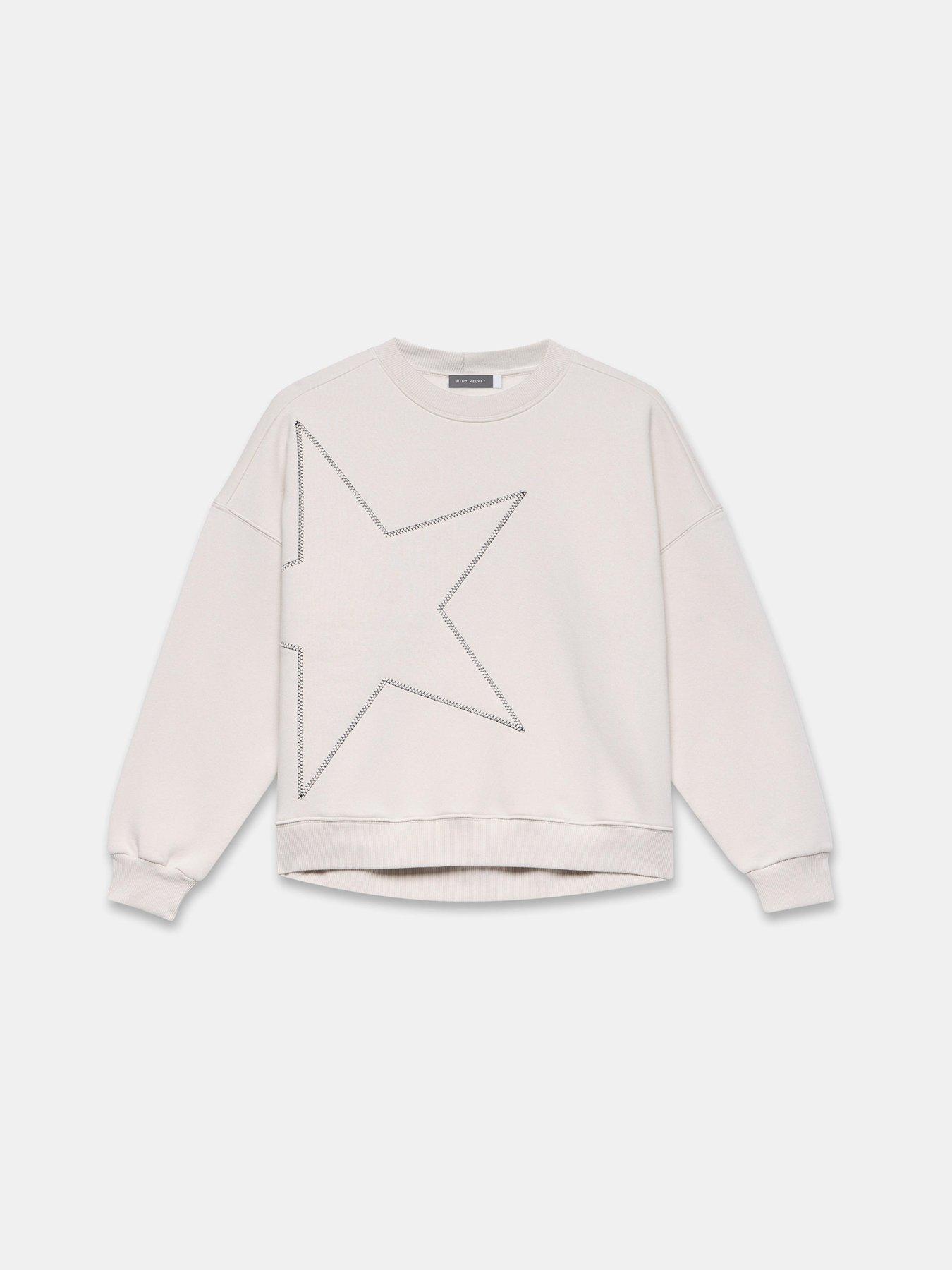 Mint Velvet Cream Star Sweatshirt White Very