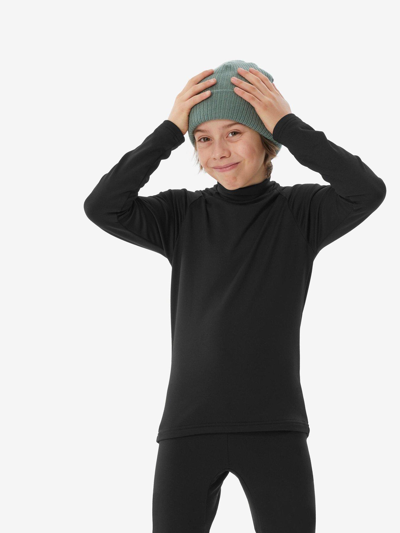 Decathlon Kids Baselayer Top Ski 500 Black