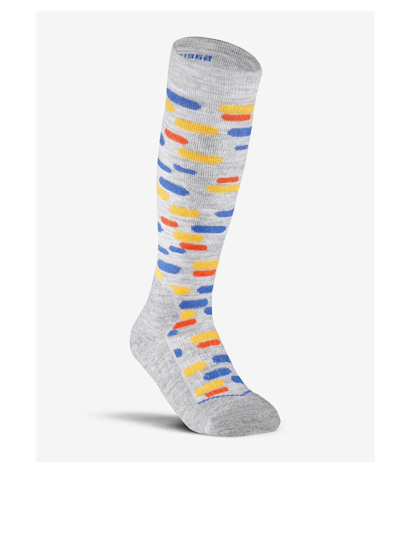 Decathlon Kids' Ski Socks 100, Grey, Size 31/34