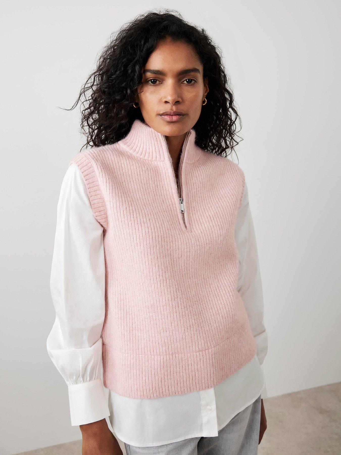 undefined Cosy Woven Mix Jumper - Pink
